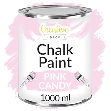 Creative Deco Baby Pink Chalk Paint for Furniture | 1L | Light Pink Powder Pink Matte & Chalky Finish | Smooth Touch for Interiors | Quick Dry | Furniture Paint Wood Paint for Renovation & Decoration