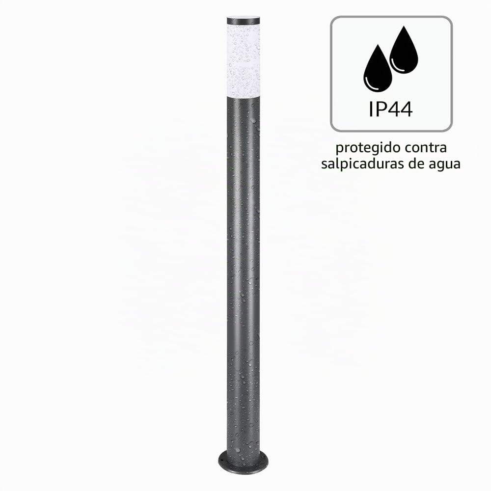 Monzana Lámpara de Jardín Poste de Luz Iluminación Exterior Sensor de Movimiento 100cm Acero Inoxidable Antracita