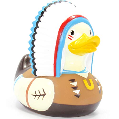 Chief (Indian) Rubber Duck Bath Toy by Bud Duck | Elegant Gift Packaging - 