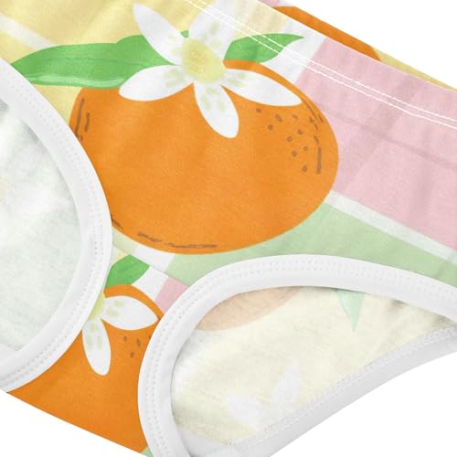 Cotton Girls Underwear Toddlers Cute Oranges Green Leaves Panties Little Girl Designer Underpants Briefs 2t4