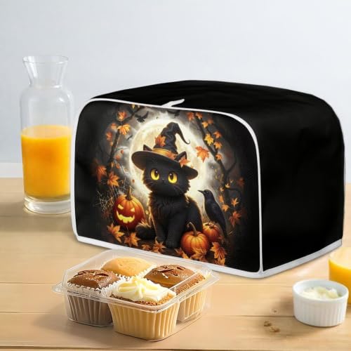 Image of Black Cat Halloween 2 Slice Toaster Cover
