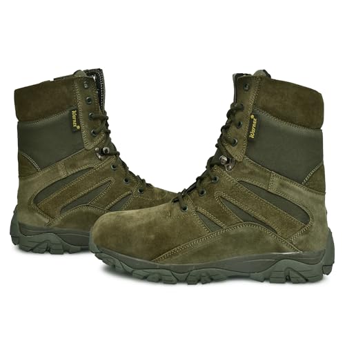 Image of Rapid Response Army & Tactical Boot for Men | Side Zip Genuine Leather Lightweight Combat Military Boots | Anti-Skid Outsole | Breathable & Durable