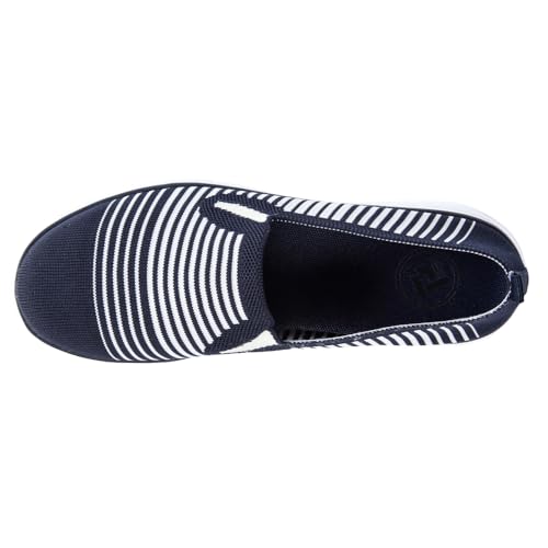 Image of Propet Womens Travel Fit Striped Slip On Sneakers Shoes Casual - Black, Grey