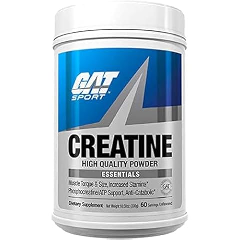 GAT SPORT Creatine Monohydrate Powder, Strength, Brain Health, Anti-oxidant, Endurance, for Men & Women, Unflavored (60 Servings) Cover
