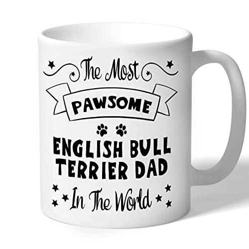 English Bull Terrier Dad Mug Gift Pawsome (Black Print) Dog Lover Owner Birthday Men Fathers Day Present