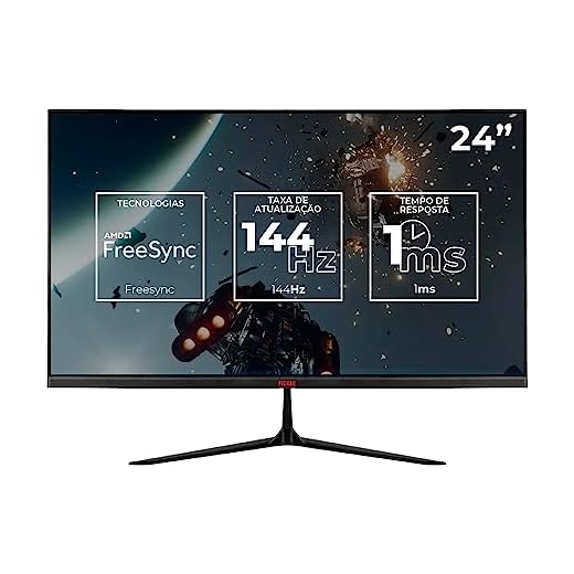 Monitor Gamer Pichau Athen V2S, 24 Pol. IPS, FHD, 1ms, 144Hz, FreeSync, HDMI/DP, PG-ATHV2S24-BL01