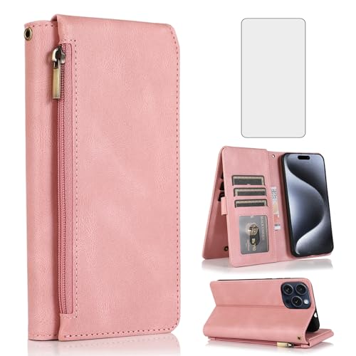 Coque iPhone 15 Pro rose avec film écran pour sécuriser votre mobile en voyage