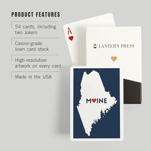 Lantern Press Maine, 52 Cartas Póker Tamaño miniatura 3