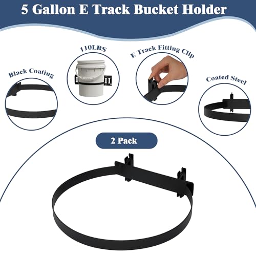 YAGEANNL 5 Gallon Bucket Holder for E Track, 2Pack Wall E-Track Accessories by YAGEANNL - Image 5