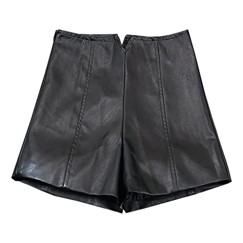 Short porte un amorce de taille haute en cuir court pour femme style d'hiver