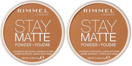 Image of Rimmel London Stay Matte - 031 Pecan - Pressed Powder, Lightweight, High Coverage, Shine Control, 0.49oz (Pack of 2)