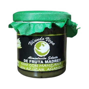 Mermelada de FRUTA MADRE 165gr Mundo Vega Artesana KIWI-MANZANA SIN AZÚCAR AÑADIDO (Pack 3 uds)