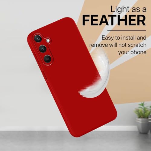 Image of Back Cover for Samsung Galaxy A55 5G | Full Camera Protection | Premium Liquid Silicon Case | Flexible Bumper Case for Samsung Galaxy A55 5G (Red)
