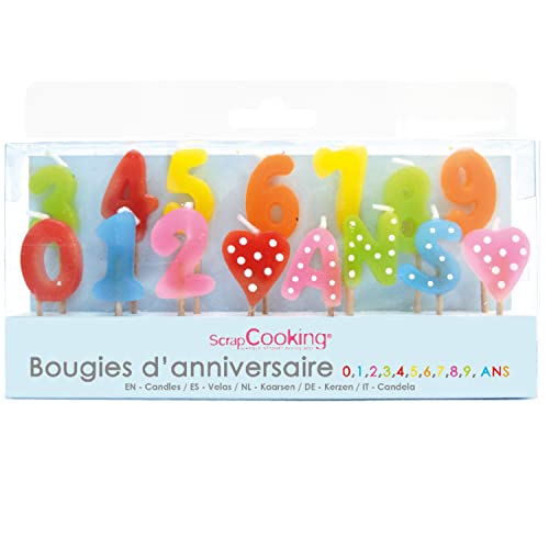 Scrapbooking 5006 1,2,3 Years Set of 15 Candles Paraffin Multicoloured Design 10.5 x 17 x 2cm