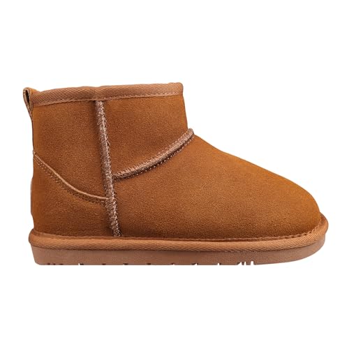 Lamo Kids Kora Short Youth Boots for Kids - Premium Suede Upper, Ortholite Foam Footbed with Removable Australian Sheepskin, NeverWet Water and Stain Resistance, LâMO TPR Outsole