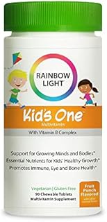 Rainbow Light Kids One Multivitamin With Vitamin B Complex, Fruit Punch Flavor - 90 Tablets (Package May Vary)