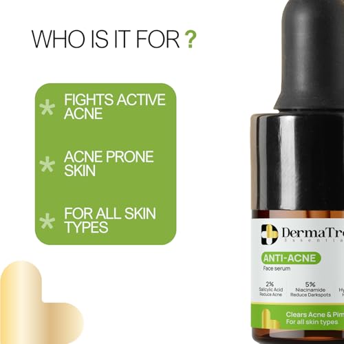 Image of Anti Acne Face Serum with 2% Salicylic acid, 2% Hyaluronic acid & 5% Niacinamide for Active Acne, Pigmentation & Even Tone Skin (Size-5ML)