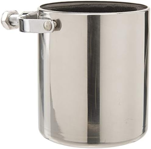 Diamond Plate Stainless Steel Motorcycle Cup Holder - Motorbike, Bicycle, ATV, Scooter Handlebar Mounted Cup Holder - Adjustable Clamp, 360-Degree Rotation, Foam Insert - Riding Accessories