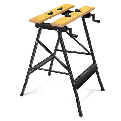 Auto Dynasty Adjustable Folding Workbench with Built-in...