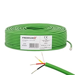 Premium X EIB KNX – Cable de bus (100 m, J-Y, 2 x 2 x 0,8, Eca, cable de bus, cable de telecomunicaciones, cable de datos, cable de datos, cable de datos), color verde