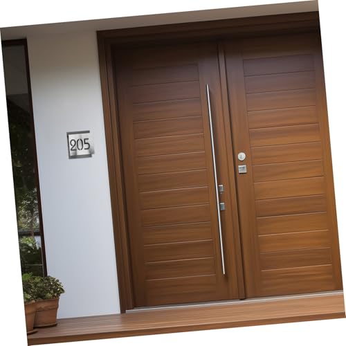 Plaque de numéro de maison moderne en acier inoxydable épuré - 6