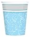 amscan Boys Blessings Religious Party Scroll Printed Paper Cups (Pack of 8), Blue, 9 oz