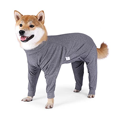YUEMOL ropa para perros Perros grandes ropa ajustada ropa de hogar pijamas alto elástico de cuatro patas mono de patas de enfermería vientre de destete de la ropa de destete francés Bulldog Body Cover