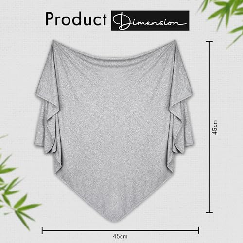 Image of K E L O R Swaddle Blankets, Baby Swaddling Wrap Nursery Blanket for Boys & Girls Unisex, Soft 95% Viscose from Bamboo and 5% Spandex, Large 45 x 45 inches, Ribbed Ash Gray