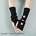 Insdark Gothic Fingerless Arm Warmers Y2k Star Knitted Japanese Punk Rock Fashion Goth Harajuku Medieval Formal Knit Festival Outdoor Pentagram Sleeves to Cover Arms for Women, Black