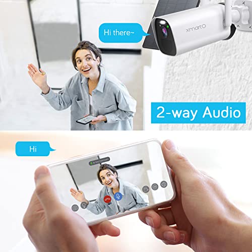 [Solar Powered] Xmarto Wire-Free Home Solar Security Camera Wireless System With Screen(Eternal Solar Power, Ai Motion Detection,Spot Light And Siren,Sd & Cloud Storage) #TOP4