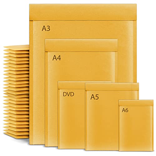 iSOUL - DVD Padded Envelopes, Gold Padded Bubble Envelopes for Packaging Postage Peel & Seal Shipping Bag Mailers Postal Wrap 100 Pack - -13%