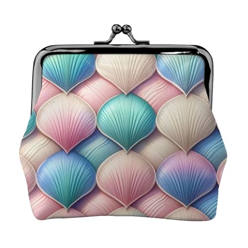 Pu Leather Buckle Coin Purse Magic-Mermaid-Fishscale-Pattern Girls Kiss-Lock Change Purse Wallets