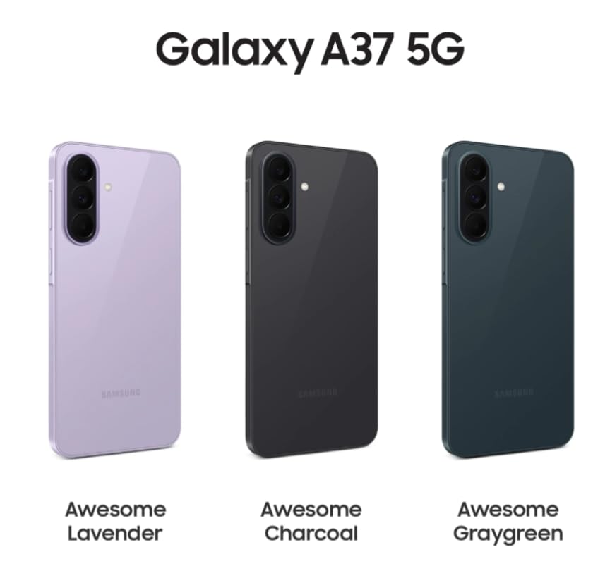 Image of Samsung Galaxy A37 5G (Awesome Charcoal, 8GB RAM, 128GB Storage) with Other Offers
