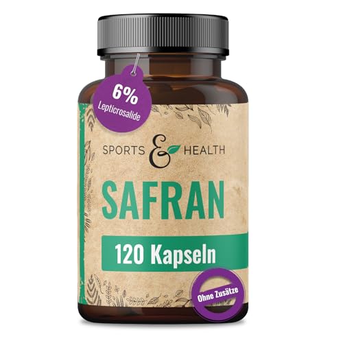 120 Safran Kapseln Hochdosiert 30mg Safran Extrakt und 6% Lepticrosalide pro Kapsel Vegan Saffran Ohne Zusätze Saffron Supplement Safran-Extrakt Kapseln Saffron-Extract