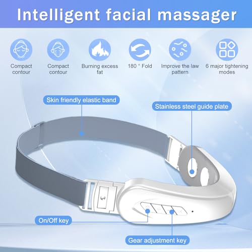 Elektrisches V Gesichtsmassagegerät, Elektrisch V-Face Shaping Massager Schönheitsmesser Gesichtslifting Maschine 6 Modi 12 Intensitätsstufen für Toninggeräte Antioxidation, Hautreparatur