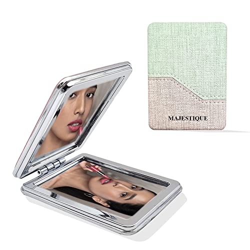 Majestique Portable Mirror for Women, Men and Girls, Mini Mirror, Travel Makeup Mirrors, Double-Sided Mirror with Distortion Free -(Multicolor, Square, framed, Dresser Mount)