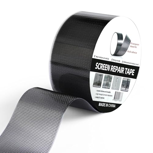 MLEJU Fliegengitter Reparatur Klebeband 10 cm x 6 m, (EXTRA BREIT & LANG), Selbstklebendes Reparatur Set für Fliegengitter, Wasserdicht & Reißfest, Starkes Klebeband für Fenster und Türen - Schwarz
