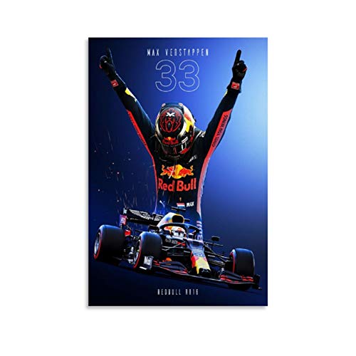 Huangchen Poster champion du monde de course F1 Driver Max Verstappen sur toile et décoration murale moderne pour chambre à coucher 40 x 60 cm