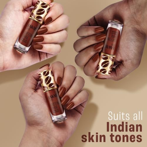 Image of Lakme 9 to 5 Overtime Shine Nail Polish - Coffee Edit-10 Espresso Shot 6ml