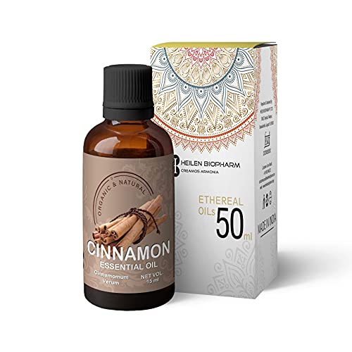 Image of Heilen Biopharm Cinnamon Essential Oils For Aromatherapy & Digestive support - 50 mL Per Bottle Pack of 1