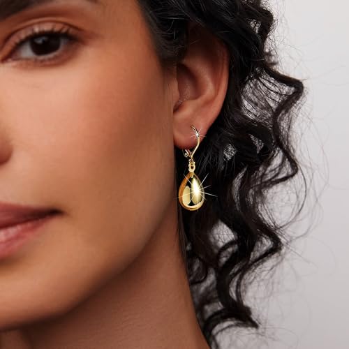JUANKIKI Gold/Silver Teardrop Leverback Dangle Earrings for Women - image 6