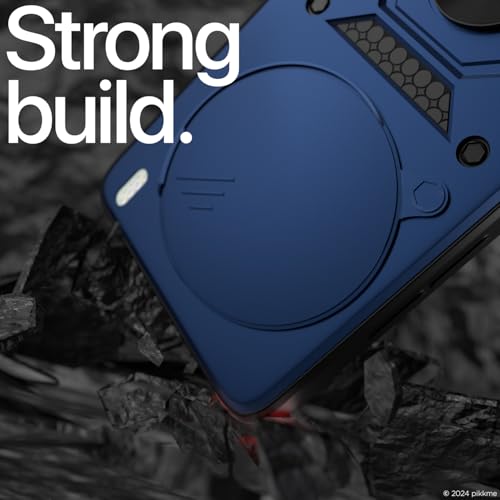 Image of Pikkme Back Cover for Vivo X200 5G | D10 Tough Armor | 360 Protection Case | Sliding Camera Shield Cover & Ring Holder Stand Bumper Case (Blue)