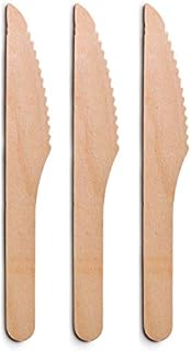 TXV Mart Wooden Knives Disposable, 100pcs, 6in Biodegradable Knives, Compostable Knives, Wooden Cutlery, Wooden Knife