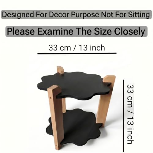 Image of Modern Flower Side Table, Home Decor for Living Room, Bed Side Tables for Bed Room, stools for Home, Furniture for Home, 2-Tier White Shelves