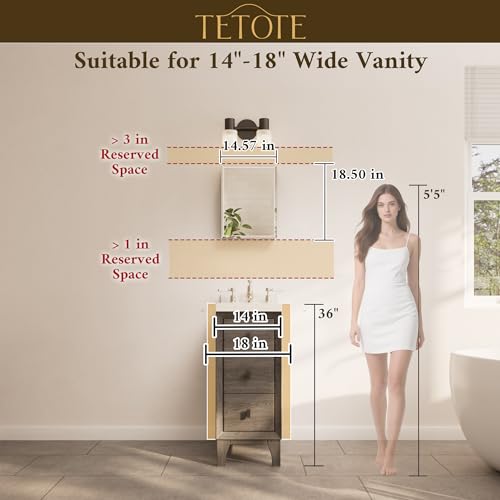TETOTE 14 x 18 Medicine Cabinet with Tempered Beveled Mirror White Aluminum Cabinet DTC Hinges, 2 Stepless Adjustable Shelves, Recessed/Surface-Mounted by TETOTE - Used condition - Image 9