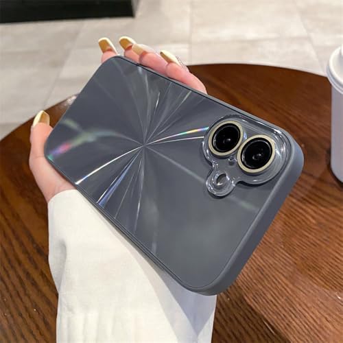 Coque antichoc pour iPhone 16 et 15 Pro Max rigide gris foncé motif CD