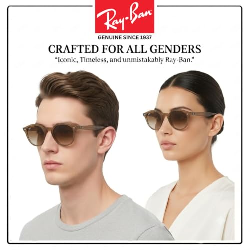 Image of Ray-Ban RB2180 Round Shaped Sunglasses for Men & Women with Official RAYBAN Eyewear Kit