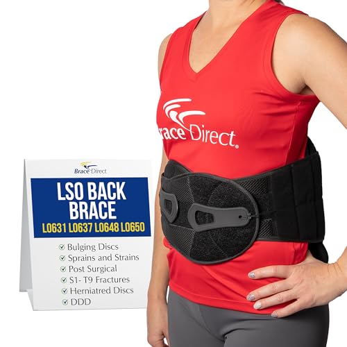 Brace Align VertebrAlign LSO Back Brace - Breathable Lumbar Support Belt for Degenerative Disc & Sciatica Relief PDAC L0631 L0637 L0648 L0650 - Black (23–50″ Waist)