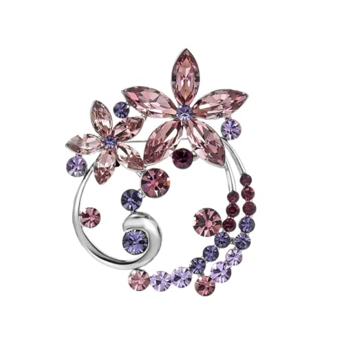Image of Flower Brooch Pin - Rhinestone Flower Pin 18k Gold Plated - Thanksgiving Day, Birthday, Wedding Gifts for Mom, Wife