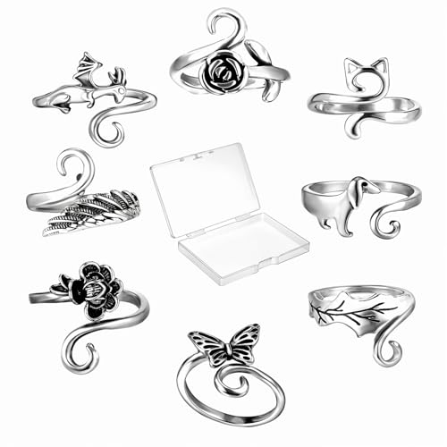 JIYIN 8 Stück Häkelringe Finger, Offene Garnführung...